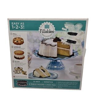 Baker's Advantage Fillables 2-Piece Non-Stick Round Cake Pan 10" Original Box